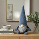 18" Slate Blue And Gray Fabric Standing Gnome Sculpture
