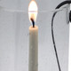 12" Light Gray Glass Centerpiece Taper Candle Holder With Candle