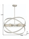 Silver Kitchen Island Six Light Metal Dimmable Chandelier