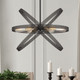 Black And Gold Kitchen Island Six Light Metal Dimmable Chandelier