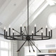Black Candle Style Multi Light Metal Dimmable Chandelier