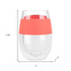 Clear And Coral Tritan Plastic Convex Curve Shape Stemless All Purpose Wine Glass