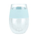 Clear And Blue Tritan Plastic Convex Curve Shape Stemless All Purpose Wine Glass