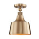 Antiqued Brass Shaded Metal Dimmable Flush Chandelier With Brass Shades