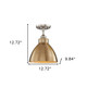 Nickel Shaded Metal Dimmable Flush Chandelier With Gold Shades