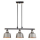 Black And Gray Kitchen Island Three Light Metal Dimmable Chandelier With Gray Shades