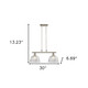 Nickel Kitchen Island Two Light Metal and Transparent Glass Dimmable Chandelier With Clear Shades