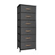 Set Of Six 18" Black And Gray Fabric and Steel Six Drawer Dresser
