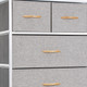 23" Gray and White Steel and Fabric Six Drawer Chest