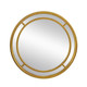 35" Gold Geo Dot Round Double Frame Accent Mirror