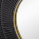 32" Black And Gold Round Wood And Metal Framed Accent Mirror