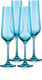 Set of Four Blue Lead Free Crystal Stemmed Flute