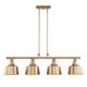 Gold Kitchen Island Four Light Metal Dimmable Chandelier With Gold Shades