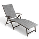 45" Gray Aluminum Six Position Adjustable Outdoor Chaise Lounge