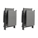 Set of Two Gray Aluminum Six Position Adjustable Outdoor Chaise Lounges