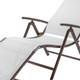 Set of Two Light Gray Aluminum Outdoor Folding Chaise Lounges