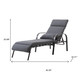 40" Dark Gray Aluminum Six Position Adjustable Outdoor Chaise Lounge with Gray Cushion