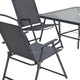 Five Piece Clear and Black Square Glass Dining Set with Four Chairs