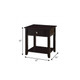 22" Black Manufactured Wood Square End Table With Drawer With Shelf