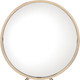 Set of Two Gold Metal And Faux Leather Round Freestanding Makeup Mirror And Stool