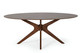75" Brown Oval Solid Manufactured Wood Pedestal Base Dining Table