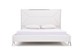 White Tufted Faux Leather Upholstered Queen Bed Frame