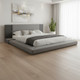 Gray and Dark Gray And Upholstered King Bed Frame