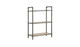 36" Antique Oak and Sandy Gray Metal Three Tier Standard Bookcase