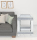 24" Clear Glass And Manufactured Wood Square End Table With Shelf