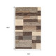 7' X 9' Beige Slate Gray And Brown Patchwork Area Rug