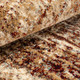 8' X 10' Gold And Maroon Abstract Distressed Area Rug