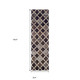 10' Brown Black And Ivory Quatrefoil Distressed Runner Rug