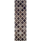 11' Brown Black And Ivory Quatrefoil Distressed Runner Rug