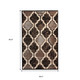3' X 5' Brown Black And Ivory Quatrefoil Distressed Area Rug