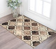 3' X 5' Ivory Brown And Black Quatrefoil Distressed Area Rug
