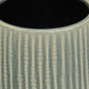 Green Ceramic 25 Ounce Striped Round Distressed Pot Planter