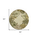 8' Ivory And Green Wool Botanical Leaves Hand Tufted Round Rug