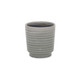 Gray Ceramic 19 Ounce Striped Round Distressed Pot Planter