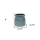 Green Ceramic 12 Ounce Striped Round Distressed Pot Planter