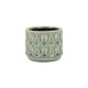 Green Ceramic 22 Ounce Geometric Round Distressed Pot Planter