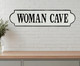 8" X 32" White and Black Woman Cave Metal Wall Decor