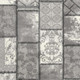5' X 8' Gray and Ivory Damask Power Loom Area Rug
