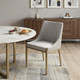 Gray And Brass Upholstered Fabric Dining Side Chair