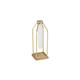 11" Gold Clear And Natural Metal Glass And Wood Test Tube Table Vase