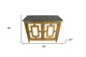 45" Brown And Gray Solid Wood Carved Geometric Sideboard with Two Doors
