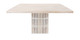 60" Ivory Square Solid Wood Pedestal Base Dining Table