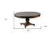 42" Brown Rounded Rustic Reclaimed Solid Wood Dining Table