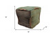 18" Green and Brown Jute Cube Pouf Ottoman
