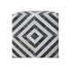 18" Dark Gray and Ivory Hair on Hide Cube Geometric Pouf Ottoman