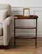 28" Dark Brown End Table With Two Shelves